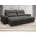 Sofa Bergamo 2,50m Assento Retratil e Reclinavel Velosuede Cinza - NETSOFAS
