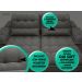 Sofa Bergamo 2,50m Assento Retratil e Reclinavel Velosuede Cinza - NETSOFAS