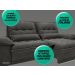 Sofa Bergamo 2,50m Assento Retratil e Reclinavel Velosuede Cinza - NETSOFAS