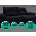 Sofa Bergamo 2,90m Assento Retratil e Reclinavel Velosuede Preto - NETSOFAS