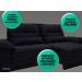 Sofa Bergamo 2,90m Assento Retratil e Reclinavel Velosuede Preto - NETSOFAS