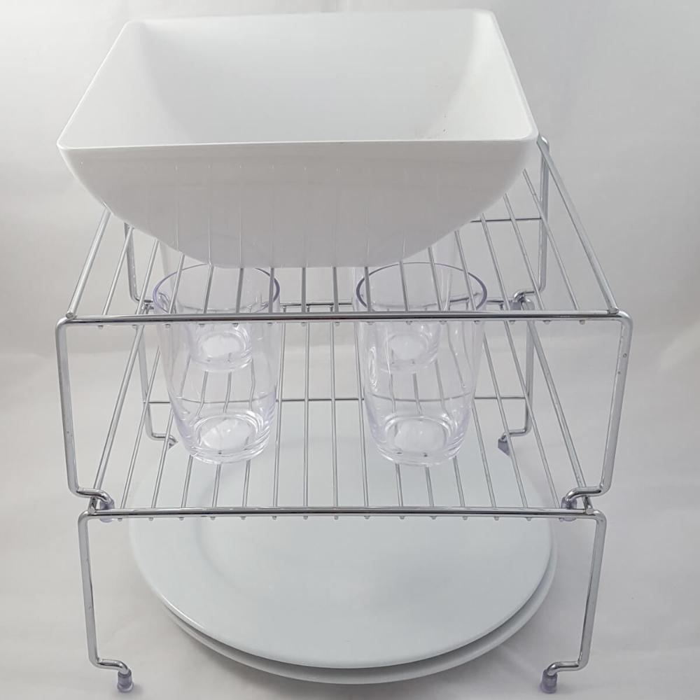 6 Organizadores Empilháveis Armário Aramado 27x32x15cm Compo
