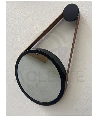 Espelho Adnet 30Cm Preto Com Caramelo - Nacional Iluminação