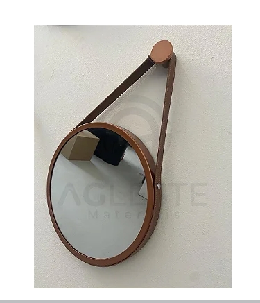 Espelho Adnet 40Cm Cobre Com Caramelo - Nacional Iluminação