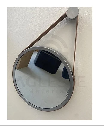 Espelho Adnet 40Cm Prata Com Caramelo - Nacional Iluminação