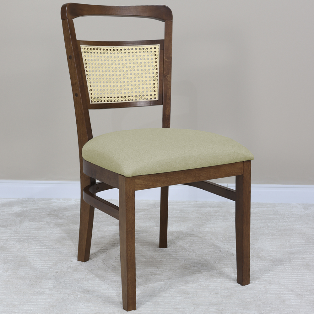 Cadeira Decorativa Ivory Tela Natural Pes Madeira Pinhao Nacc