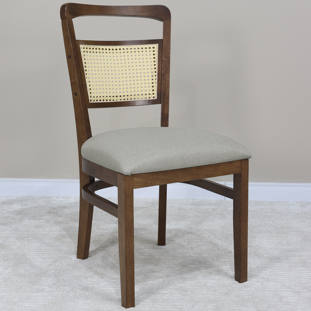 Cadeira Decorativa Prateado Tela Natural Pes Madeira Pinhao Nacc