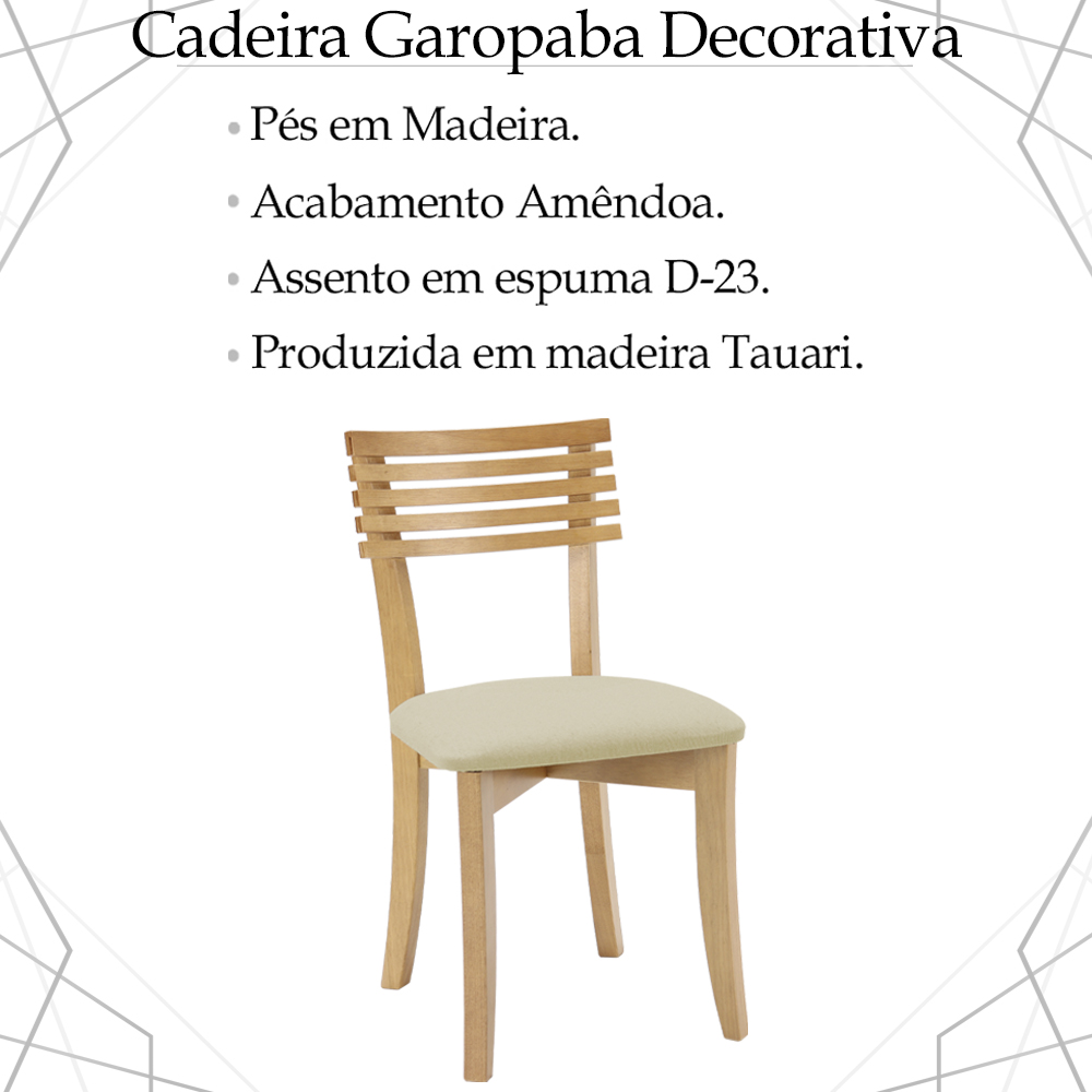 Cadeira Decorativa Serene Pes Madeira Amendoa Ripado Nacc