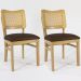 Kit 2 Cadeira Decorativa Cafe Tela Tingida Pes Madeira Amendoa Nacc