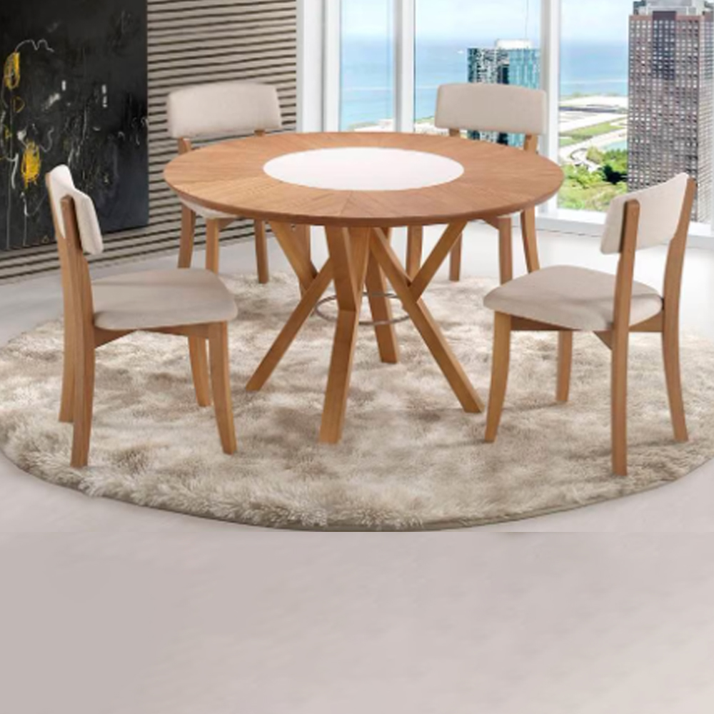 Kit 2 Cadeira Decorativa Estofada Porcelana Pes Madeira Pinhao Nacc