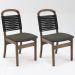 Kit 2 Cadeira Decorativa Vinil Corda Nautica Preto Pes Madeira Pinhao Nacc