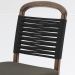 Kit 2 Cadeira Decorativa Vinil Corda Nautica Preto Pes Madeira Pinhao Nacc