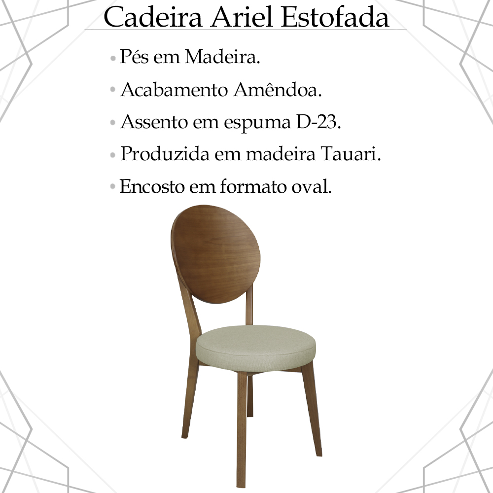 Kit 2 Cadeira de Jantar Vanilla Pes Madeira Amendoa Nacc