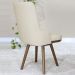 Kit 2 Cadeiras Estofada Papel Base Giratoria Madeira Pinhao Nacc