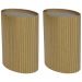 Kit 2 Mesa Apoio Lateral Oval Tampo Vidro Glow Madeira Amendoa Nacc