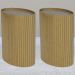 Kit 2 Mesa Apoio Lateral Oval Tampo Vidro Glow Madeira Amendoa Nacc