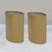 Kit 2 Mesa Apoio Lateral Oval Tampo Vidro Glow Madeira Amendoa Nacc