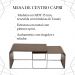 Kit 2 Mesa De Centro Alta e Baixa Pinhao Base Metal Niquel Nacc