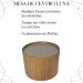 Kit 2 Mesa De Centro Redonda Tampo Vidro Glow Madeira Pinhao Nacc