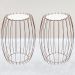 Kit Mesa Apoio Lateral 43 cm Tampo Vidro Branco Base Metal Cobre Nacc