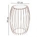 Kit Mesa Apoio Lateral 43 cm Tampo Vidro Branco Base Metal Cobre Nacc