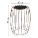 Kit Mesa Apoio Lateral 43 cm Tampo Vidro Preto Base Metal Cobre Nacc