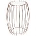 Mesa Apoio Lateral 43 cm Tampo Vidro Branco Base Metal Cobre Nacc