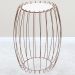 Mesa Apoio Lateral 43 cm Tampo Vidro Branco Base Metal Cobre Nacc