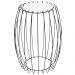 Mesa Apoio Lateral 43 cm Tampo Vidro Branco Base Metal Preto Nacc