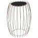 Mesa Apoio Lateral 43 cm Tampo Vidro Preto Base Metal Cobre Nacc