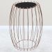 Mesa Apoio Lateral 43 cm Tampo Vidro Preto Base Metal Cobre Nacc