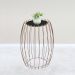 Mesa Apoio Lateral 43 cm Tampo Vidro Preto Base Metal Cobre Nacc