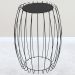 Mesa Apoio Lateral 43 cm Tampo Vidro Preto Base Metal Preto Nacc