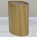 Mesa De Apoio Lateral Oval Tampo Vidro Glow Madeira Amendoa Nacc