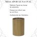 Mesa De Apoio Lateral Oval Tampo Vidro Glow Madeira Amendoa Nacc