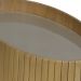 Mesa De Apoio Lateral Oval Tampo Vidro Glow Madeira Amendoa Nacc