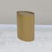 Mesa De Apoio Lateral Oval Tampo Vidro Glow Madeira Amendoa Nacc