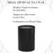 Mesa De Apoio Lateral Oval Tampo Vidro Glow Madeira Ebano Preto Nacc