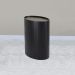 Mesa De Apoio Lateral Oval Tampo Vidro Glow Madeira Ebano Preto Nacc