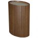 Mesa De Apoio Lateral Oval Tampo Vidro Glow Madeira Pinhao Nacc