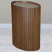 Mesa De Apoio Lateral Oval Tampo Vidro Glow Madeira Pinhao Nacc
