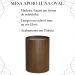 Mesa De Apoio Lateral Oval Tampo Vidro Glow Madeira Pinhao Nacc