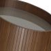 Mesa De Apoio Lateral Oval Tampo Vidro Glow Madeira Pinhao Nacc