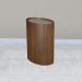 Mesa De Apoio Lateral Oval Tampo Vidro Glow Madeira Pinhao Nacc