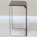 Mesa De Centro Alta Madeira Pinhao Base Metal Niquel Nacc