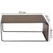 Mesa De Centro Alta Madeira Pinhao Base Metal Preto Nacc