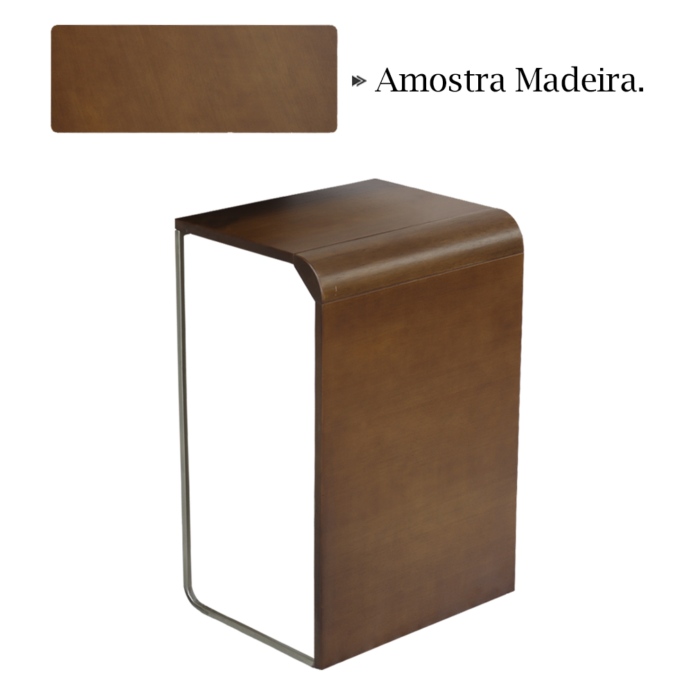 Mesa De Centro Baixa Madeira Pinhao Base Metal Niquel Nacc
