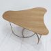 Mesa De Centro Boomerang Madeira Amendoa Base Metal Cobre Nacc