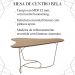 Mesa De Centro Boomerang Madeira Amendoa Base Metal Cobre Nacc