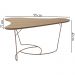 Mesa De Centro Boomerang Madeira Amendoa Base Metal Cobre Nacc